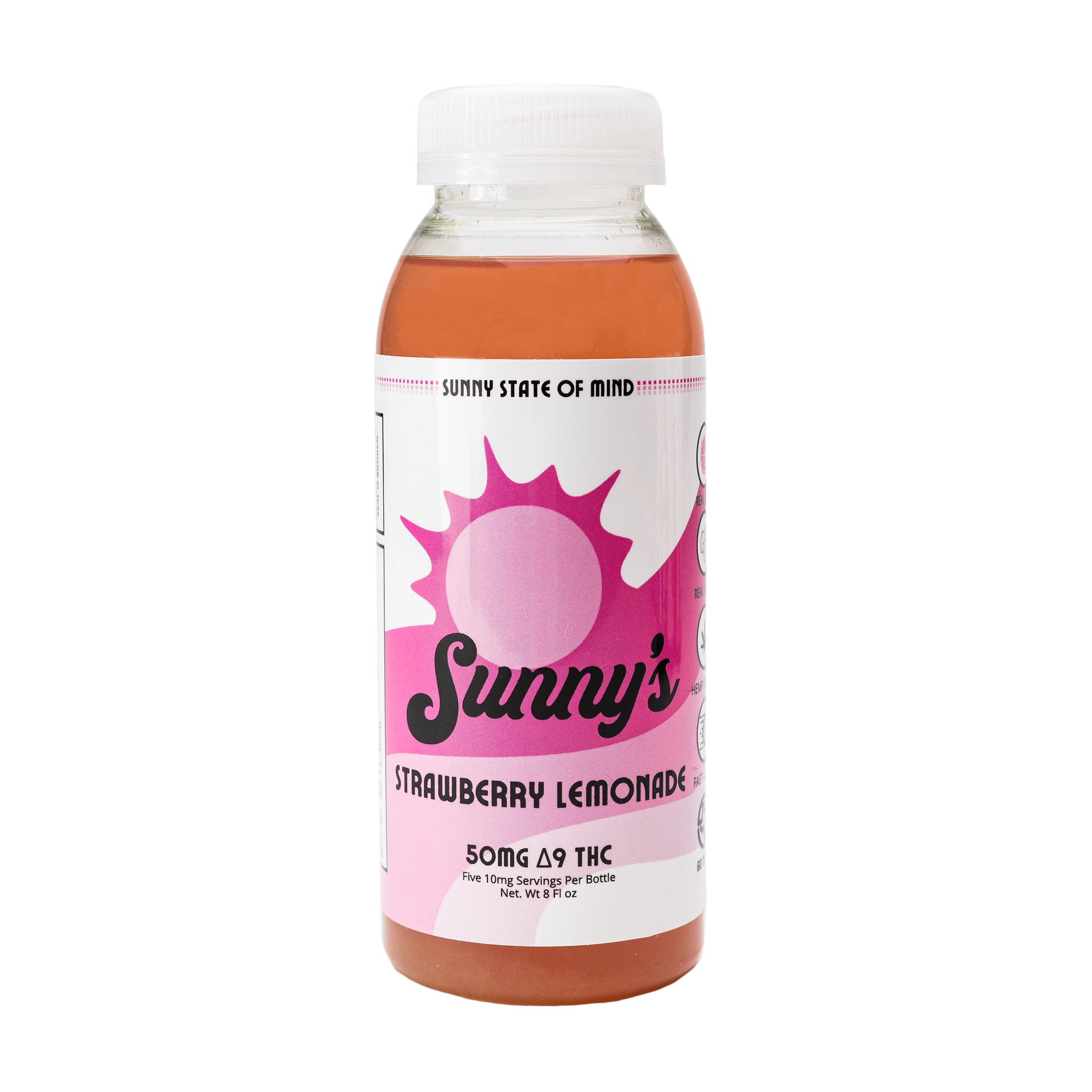 Sunny's Delta 9 THC 50MG Beverage Strawberry Lemonade 8oz